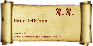 Matz Múzsa névjegykártya